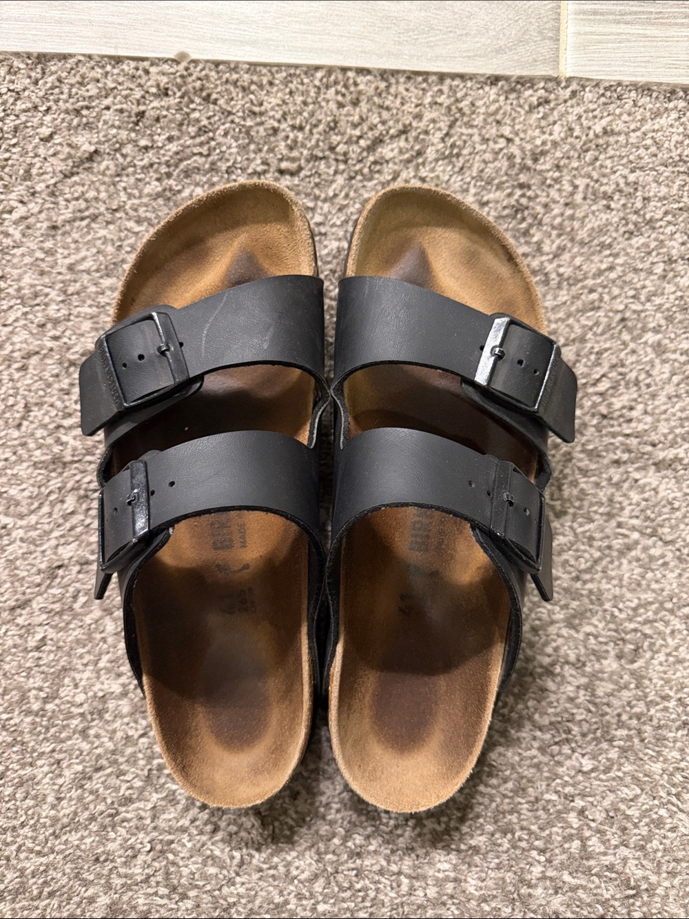 Birkenstock Men's Black Double-Buckle Comfort Sandals
